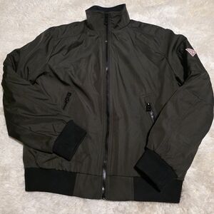 GUESS Men's Army Green Bomber Jacket Sz. Medium